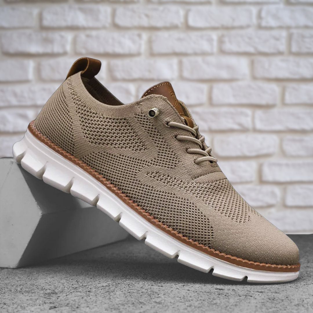 Męskie sneakersy na sznurówki z teksturowaną cholewką i białą profilowaną podeszwą