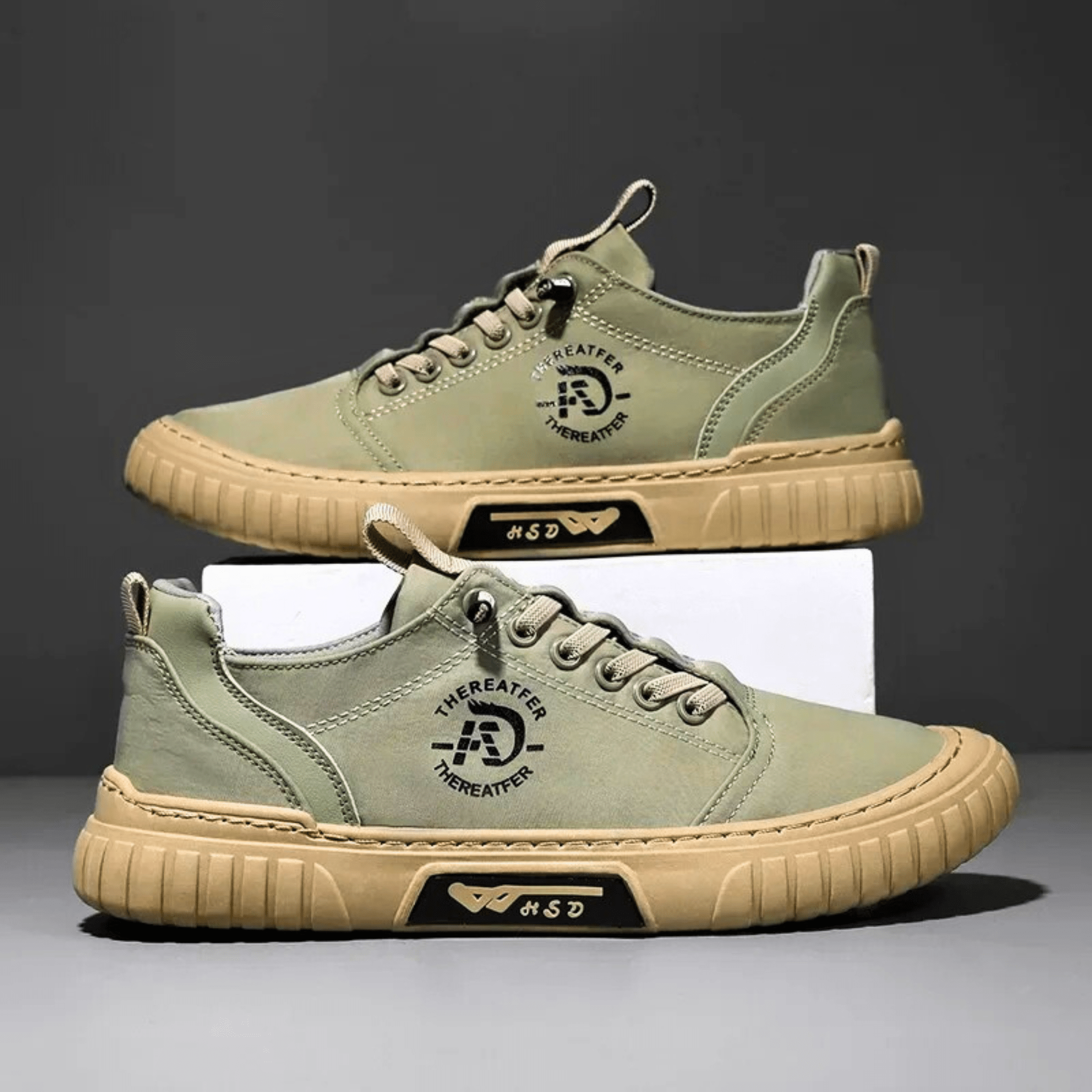 Męski sneaker miejski ze sznurowaniem i grubą płaską podeszwą