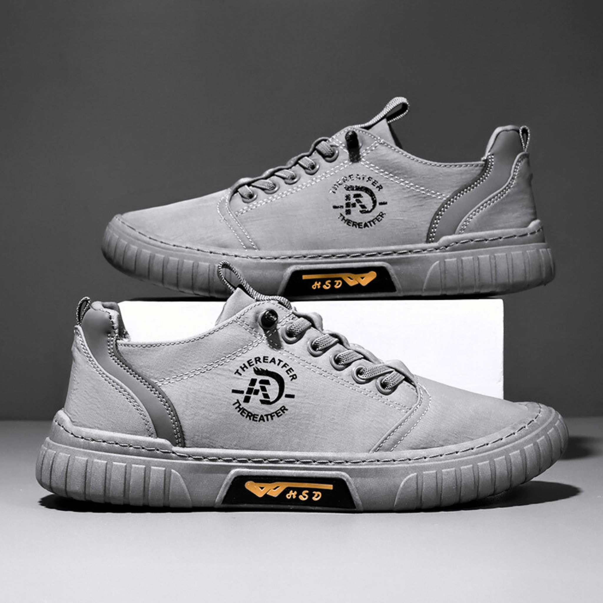 Męski sneaker miejski ze sznurowaniem i grubą płaską podeszwą