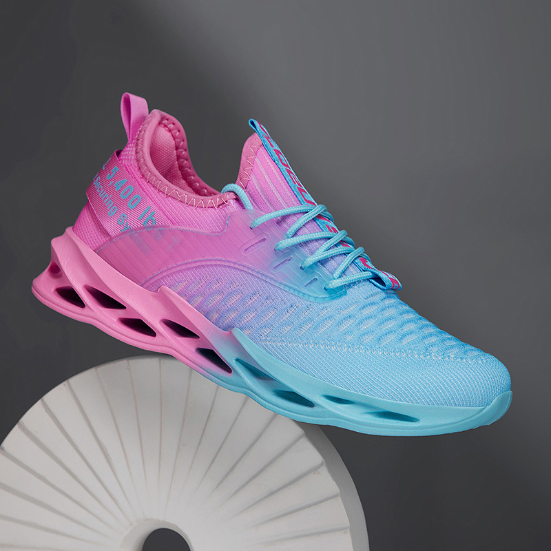 Damskie sneakersy sportowe na sznurówki z profilowaną podeszwą
