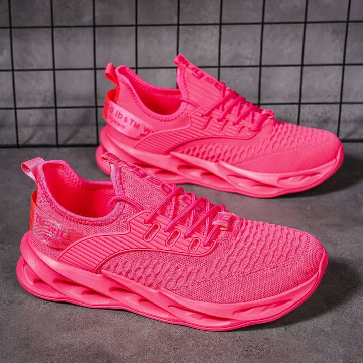 Damskie sneakersy sportowe na sznurówki z profilowaną podeszwą