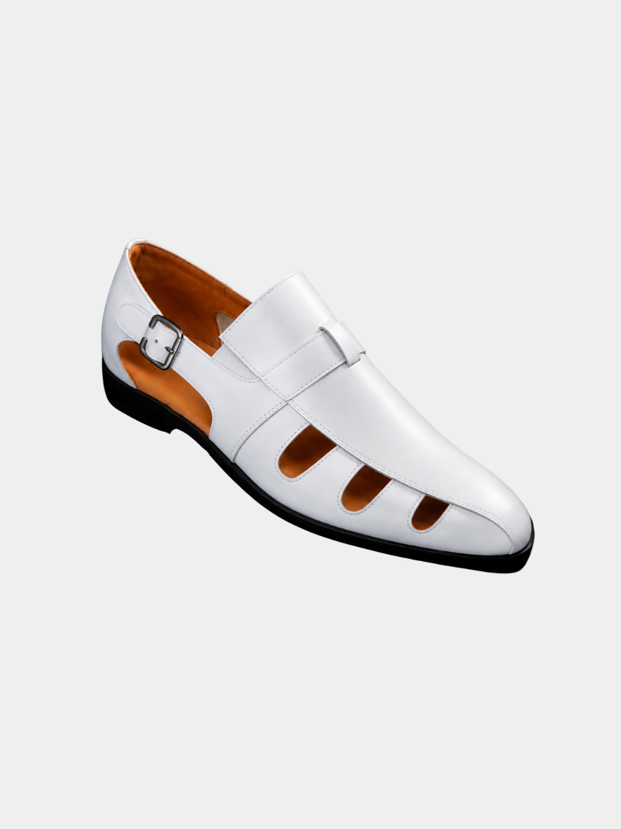 Męskie półbuty monk strap z klamrą i bocznymi wycięciami
