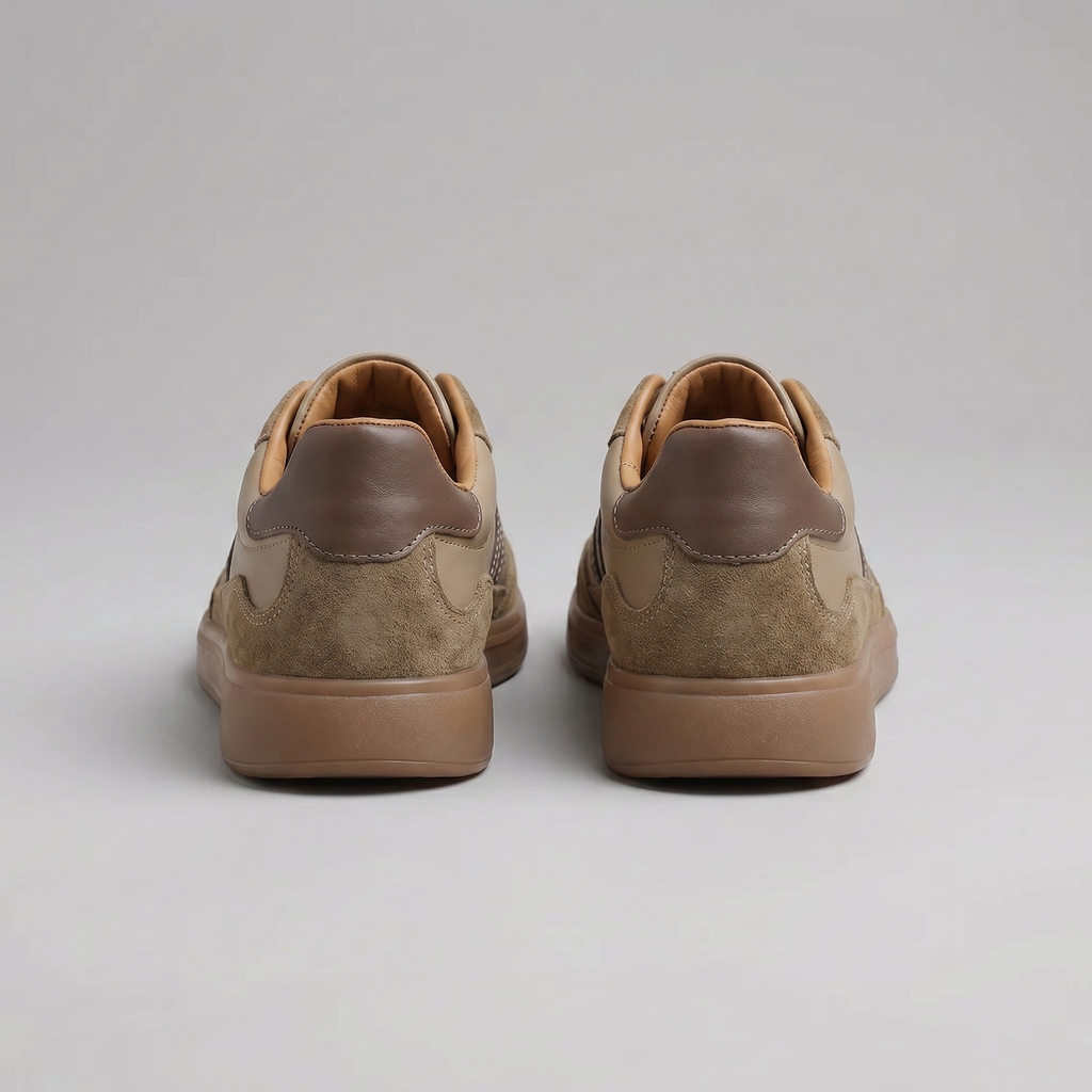 Męskie sneakersy retro z paskami, sznurowaniem i płaską podeszwą