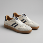 Męskie sneakersy retro z paskami, sznurowaniem i płaską podeszwą