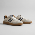 Męskie sneakersy retro z paskami, sznurowaniem i płaską podeszwą
