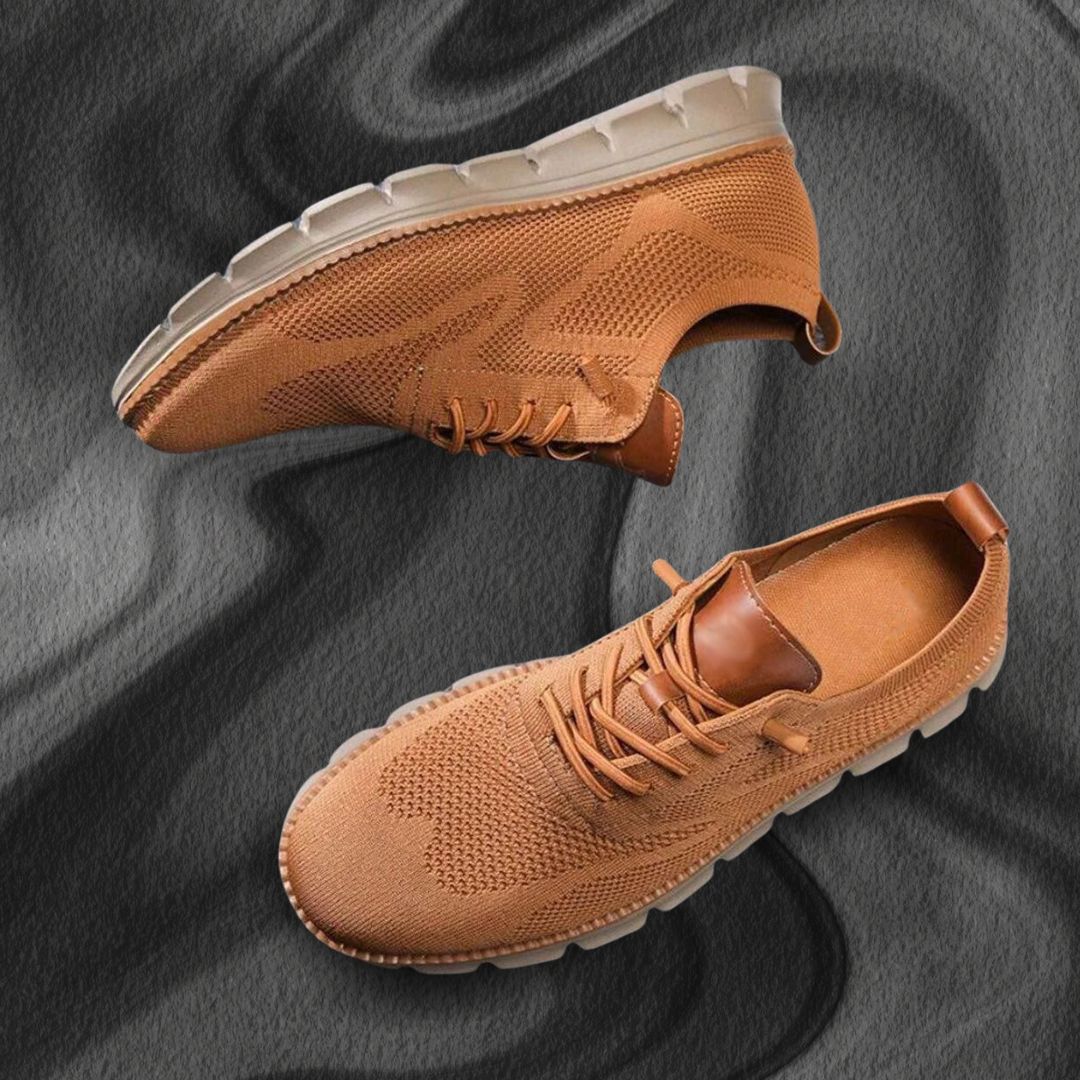 Męskie sneakersy na sznurówki z teksturowaną cholewką i białą profilowaną podeszwą