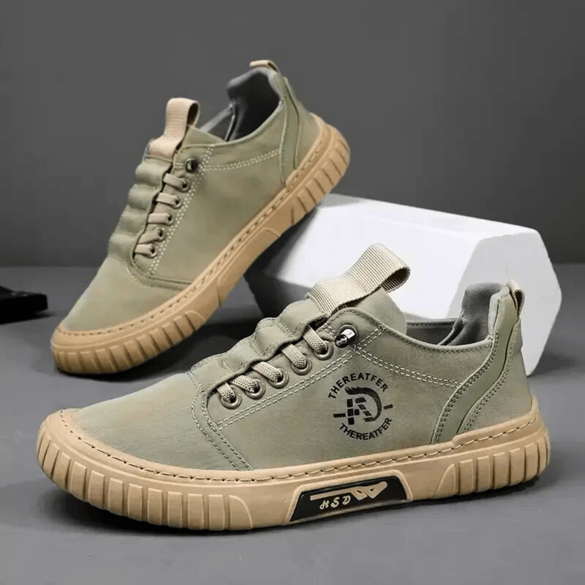 Męski sneaker miejski ze sznurowaniem i grubą płaską podeszwą