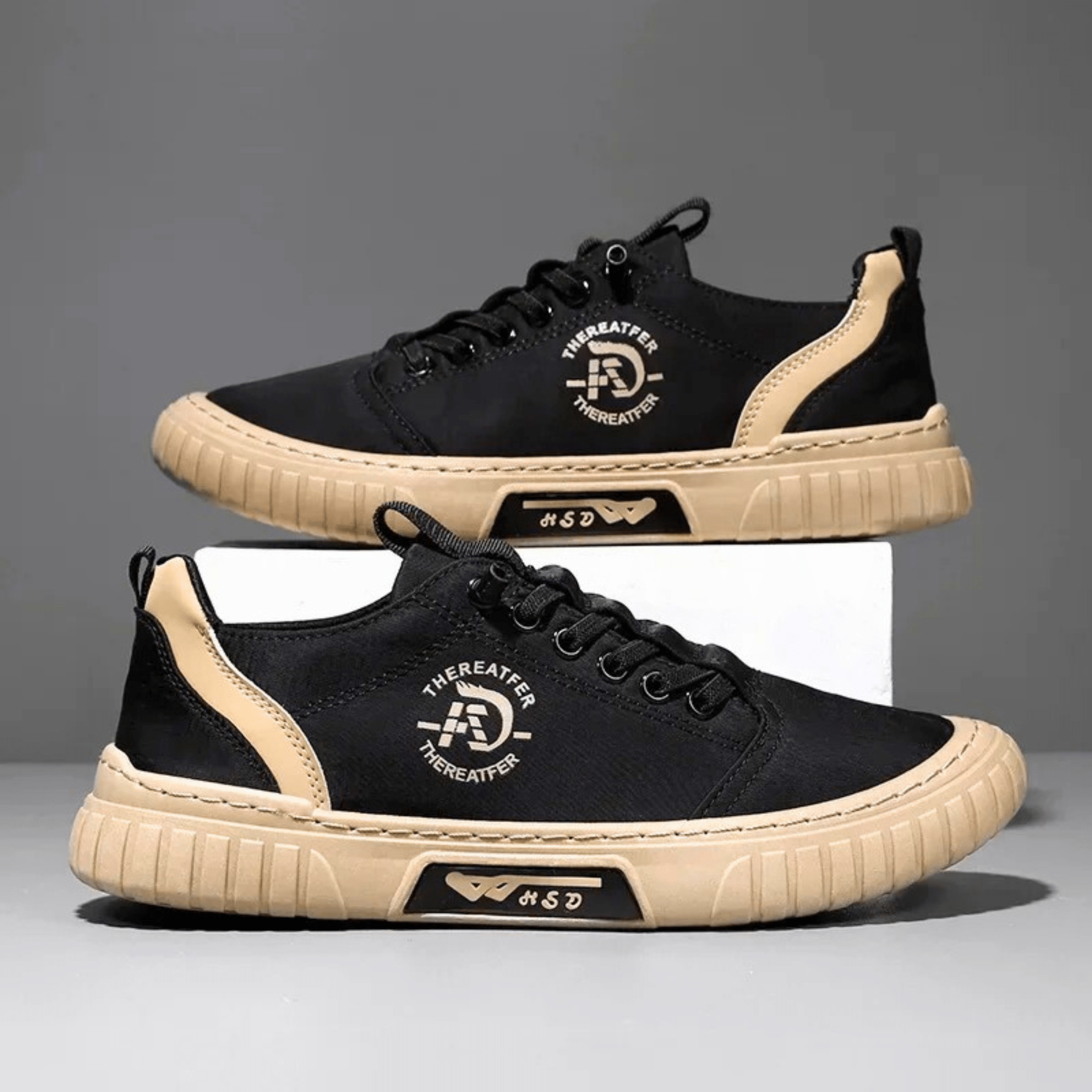 Męski sneaker miejski ze sznurowaniem i grubą płaską podeszwą